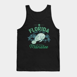 Florida Home Of The West Indian Manatee Tank Top